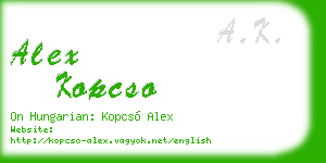 alex kopcso business card